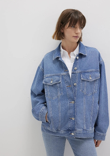 Resim Mavi Luna Mid Kadın Jean Ceket M1110177-90545