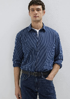 Resim Mavi Erkek Uzun Kol Gömlek M0211851-91406