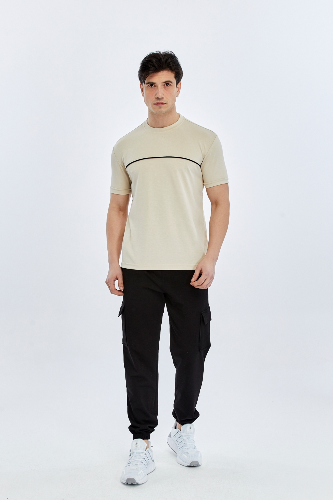 Resim Paul&More Erkek T-Shirt Modal O Yaka Tek Biyeli