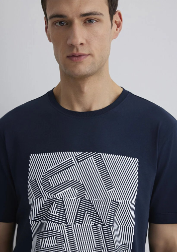 Resim Mavi Erkek T-shirt M0612990-70490