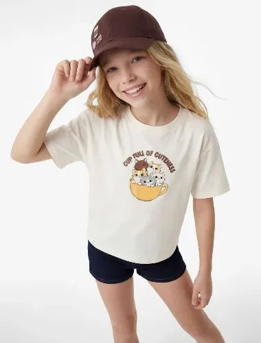 Resim Koton Kız Çocuk T-Shirt 6Skg10586Ak