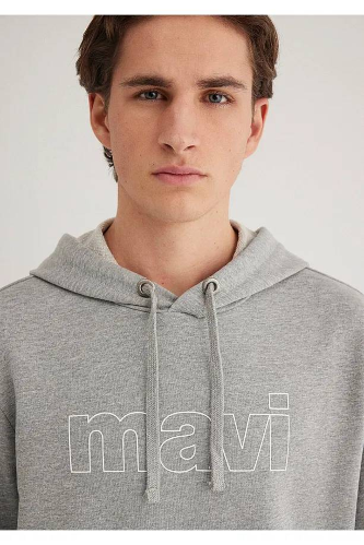 Resim Mavi Logo Kapüşonlu Erkek Sweat M065606-28387