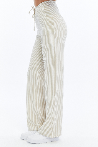 Resim Viole&More Kadın Kanvas Pantolon 2497 Çizgili