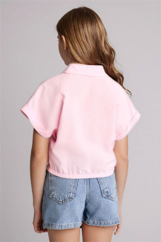 Resim Defacto Kız Çocuk Kısa Kol Gömlek H1519A8/PN441