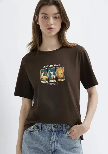 Resim Mavi Kadın T-shirt M1613907-90707