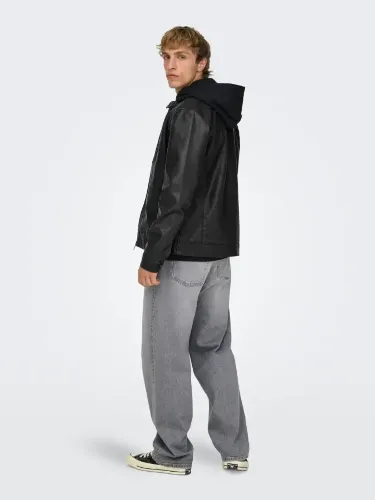 Resim Only & Sons Onsmike Pu Racer Jacket Otw Vd Noos Erkek Deri Mont Ve Ceket 22012339