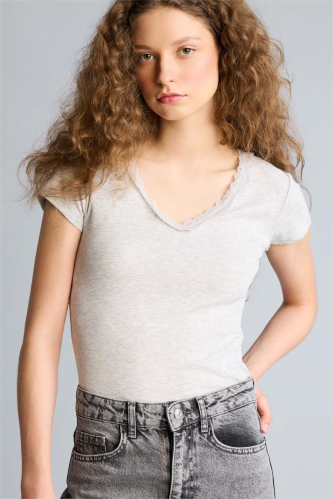 Resim Defacto Kadın T-shirt H1786AX/GR256