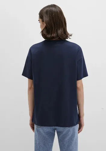 Resim Mavi Kısa Kollu Kadın T-Shirt M1611309-70490