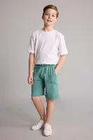 Resim Defacto Erkek Çocuk Kot&Kanvas Şort H7914A8/GN754
