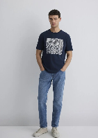 Resim Mavi Erkek T-shirt M0612990-70490