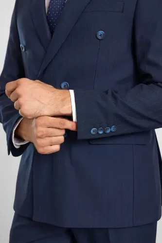 Resim Süvari Slim Kalıp Kruvaze Takım Erkek Takım Elbise Stk1006900003