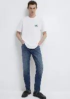 Resim Mavi Erkek T-Shirt M0611714-620