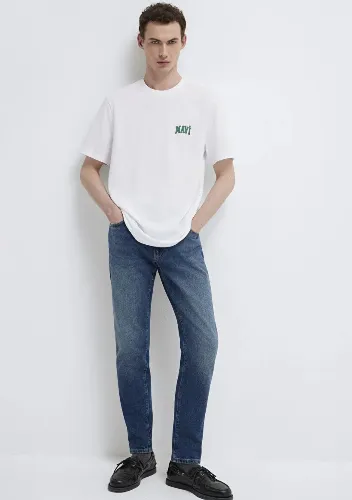 Resim Mavi Erkek T-Shirt M0611714-620