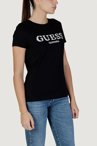 Resim Guess Athleisure  Kadın  T-shirt V6RI11J1314-JBLK Gıudıtta Cn Ss T-Shırt