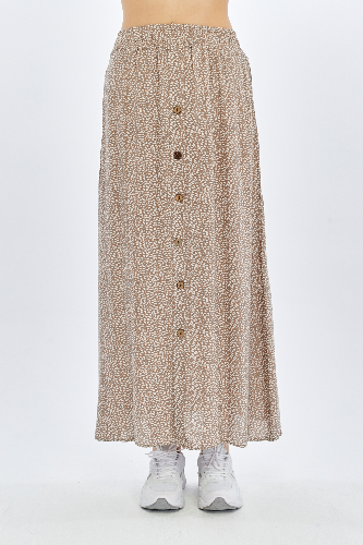 Resim Viole&More Kadın Etek Uzun Önden Düğmeli