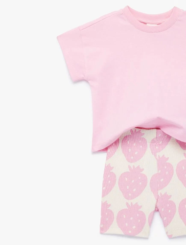 Resim Koton Kız Bebek Şort Takım 6SMG10026AK