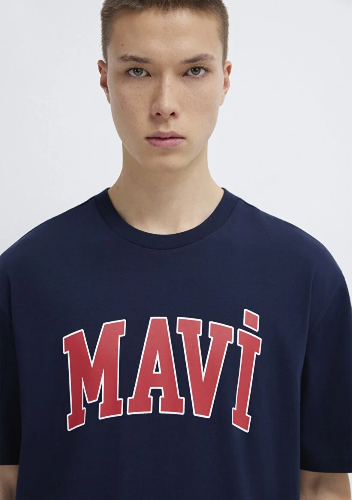 Resim Mavi Logo Tişört Koyu Lacivert Erkek T-Shirt M0611711-84371