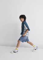 Resim Mavi Erkek Çocuk Kot&Kanvas Şort M6411056-89443