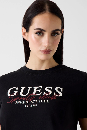 Resim Guess Athleisure  Kadın  T-shirt V6RI05I3Z14-JBLK Artemısıa Cn Ss T-Shırt