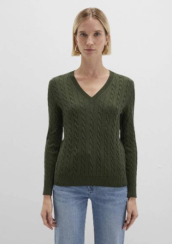 Resim Mavi V Yaka Kadın Kazak M1710340-71551