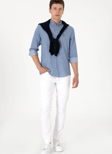 Resim U.S. Polo Assn. Bord Erkek Dokuma Gömlek 2108872