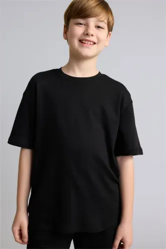 Resim Defacto Erkek Çocuk T-shirt G6486A8/BK81