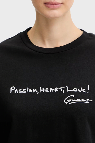 Resim Guess Athleisure  Kadın  T-shirt V6RI09I3Z14-JBLK Sophıe Cn Ss T-Shırt