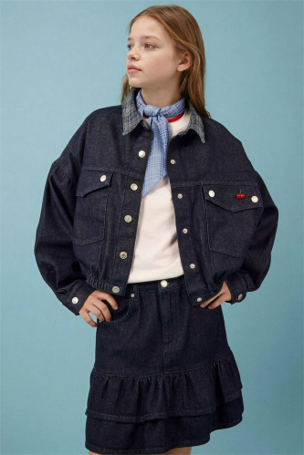 Resim Defacto Kız Çocuk Jean Ceket H2269A8/NM28