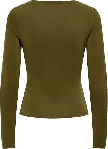 Resim Only Onlfree L/S O-Neck Drapıng Top Jrs Kadın T-shirt 15380710