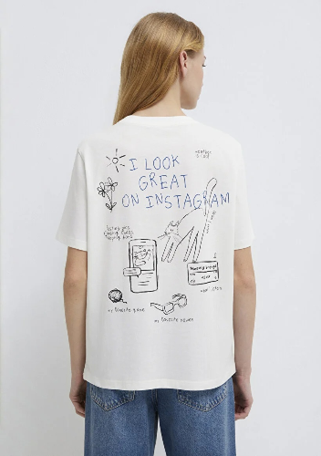 Resim Mavi Kadın T-shirt M1613725-80194