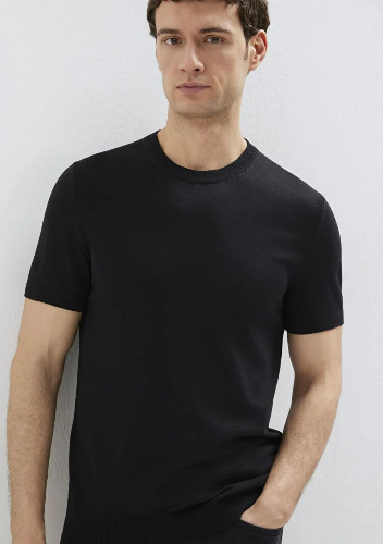 Resim Mavi Erkek Triko T-shirt M0710250-900