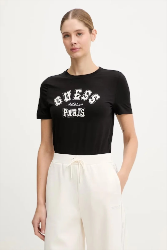 Resim Guess Athleisure  Kadın  T-shirt V6RI15J1314-JBLK Anıta Cn Ss T-Shırt
