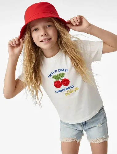Resim Koton Kız Çocuk T-shirt 6SKG10589AK