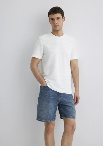 Resim Mavi Regular Erkek  T-shirt M0611409-70057