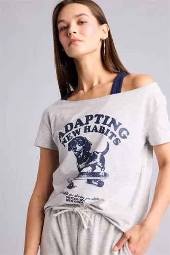 Resim Defacto Kadın T-shirt H8922AX/GR100