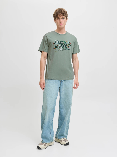 Resim Jack & Jones Jjgeplas Tee Ss Crew Neck Ln Erkek T-shirt 12278523