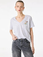 Resim Koton Kadın T-shirt 6SAK50103EK