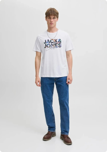 Resim Jack & Jones Jjgeplas Tee Ss Crew Neck Ln Erkek T-shirt 12278523