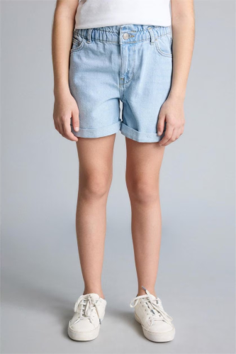 Resim Defacto Kız Çocuk Kot&Kanvas Şort B8113A8/NM63