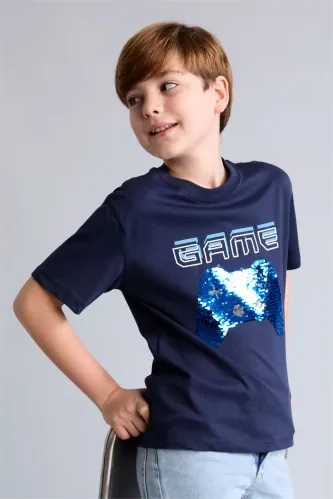 Resim Defacto Erkek Çocuk T-shirt H6386A8/NV256