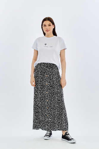 Resim Viole&More Kadın Etek Uzun Önden Düğmeli