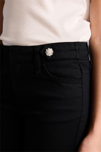 Resim Defacto Kız Çocuk Kanvas Pantolon G7580A8/BK34