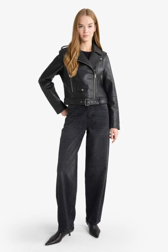 Resim Defacto Kadın Deri Mont G0648AX/BK27