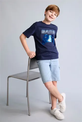 Resim Defacto Erkek Çocuk T-shirt H6386A8/NV256