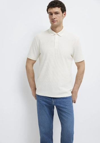 Resim Mavi Polo Yaka Erkek T-shirt M0612521-70057