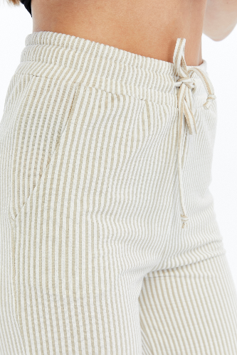 Resim Viole&More Kadın Kanvas Pantolon 2497 Çizgili