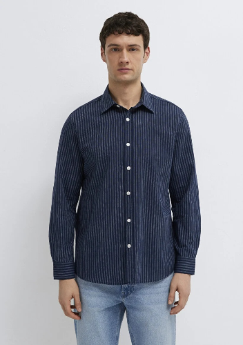 Resim Mavi Erkek  Uzun Kol Gömlek M0212004-91566