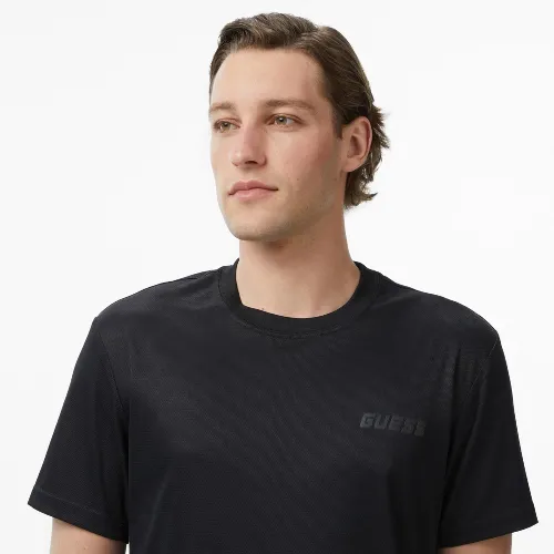 Resim Guess Athleisure  Erkek  T-shirt Z6GI05K2846-JBLK Romolo Cn Ss T-Shırt