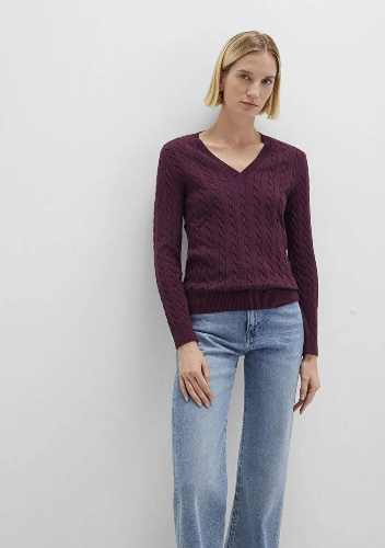 Resim Mavi V Yaka Kadın Kazak M1710340-87830