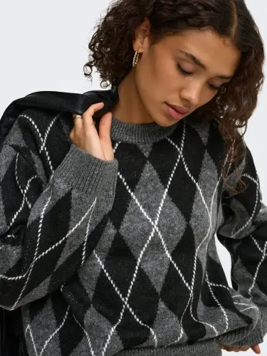 Resim Only Jdybıanka L/S Argyle Pullover Knt Kadın Kazak 15381327